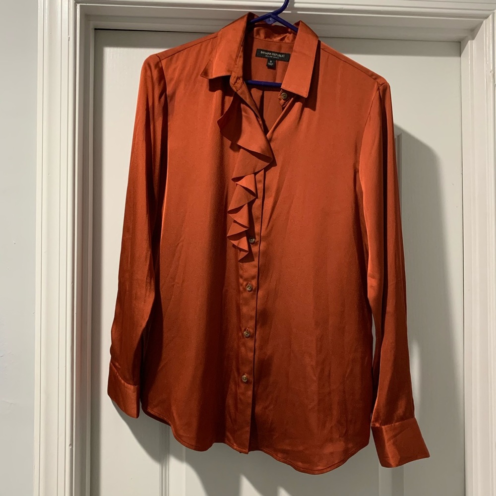 Burnt orange silk top
